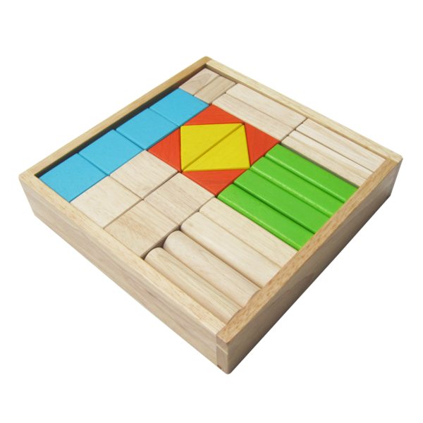 50 Wooden Blocks with Tray 1