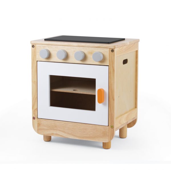 White Toddler Curvy Wooden Cooker 1