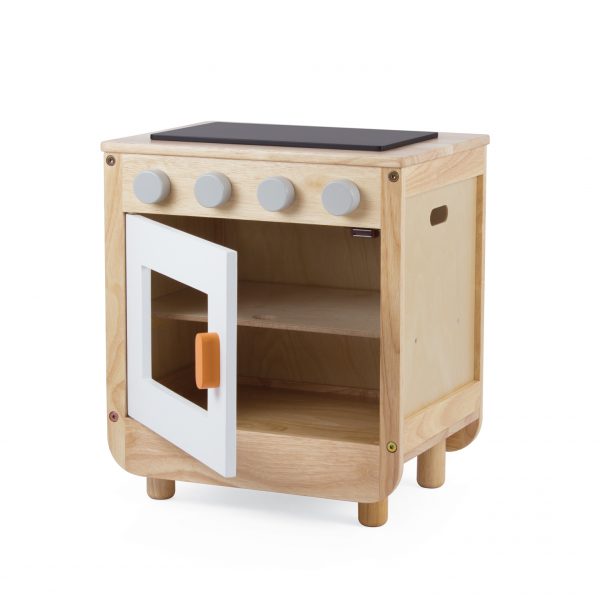 White Toddler Curvy Wooden Cooker 2