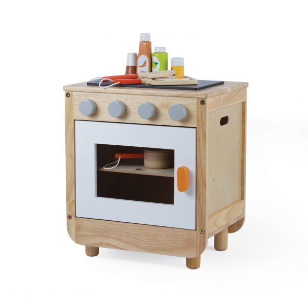 White Toddler Curvy Wooden Cooker 3