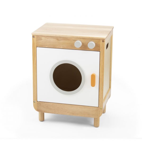 White Basic Curvy Wooden Washing Machine 1