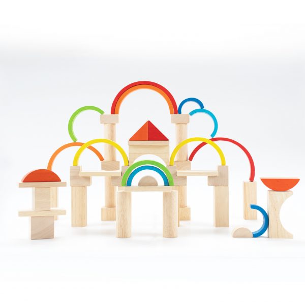 50 Rainbow Wooden Blocks 1