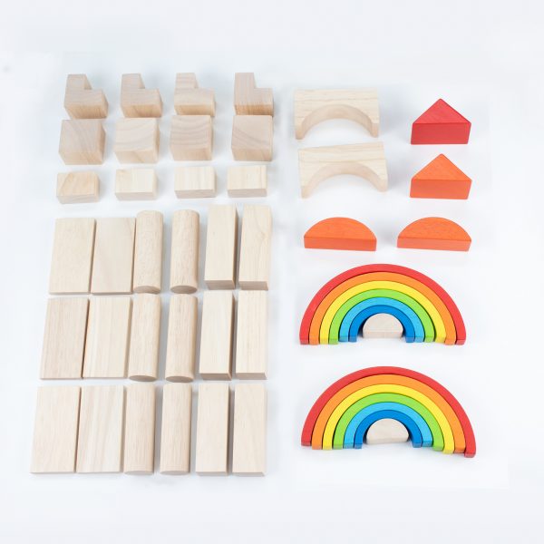 50 Rainbow Wooden Blocks 6