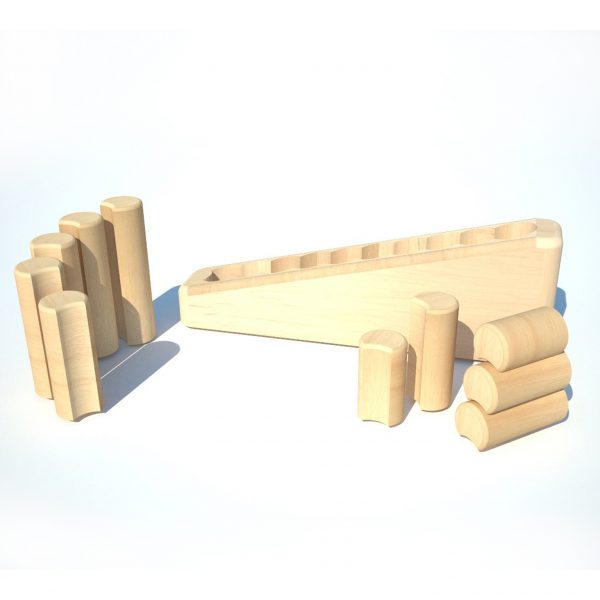 Wooden Puzzle Matching Height & Depth (All Natural) 2