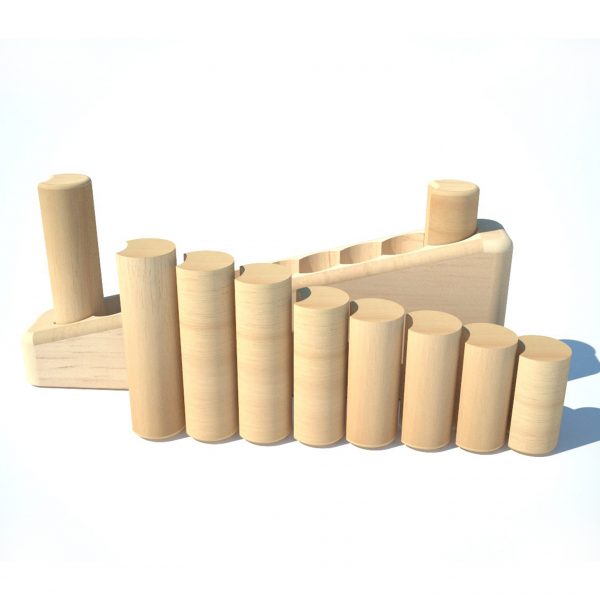 Wooden Puzzle Matching Height & Depth (All Natural) 3