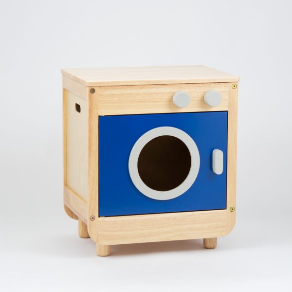 Toddler Blue Curvy Wooden Washing Machine 3