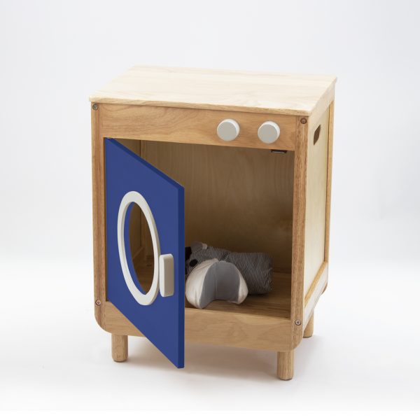 Basic Blue Curvy Wooden Washing Machine 3