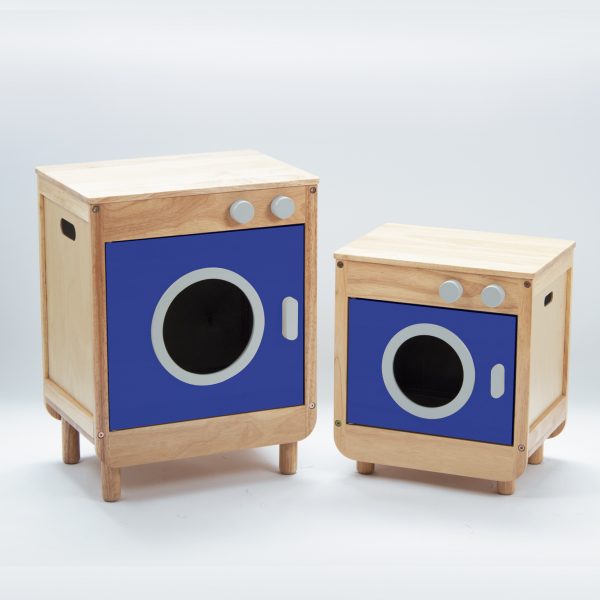 Basic Blue Curvy Wooden Washing Machine 2